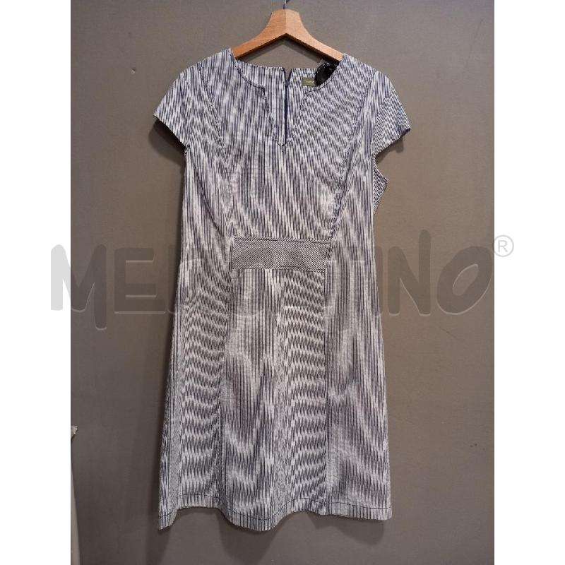 VESTITO D ELIZABETH ASCOT BIANCO RIGHE BLU | Mercatino dell'Usato Roma porta di roma 1