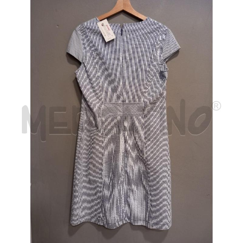 VESTITO D ELIZABETH ASCOT BIANCO RIGHE BLU | Mercatino dell'Usato Roma porta di roma 3