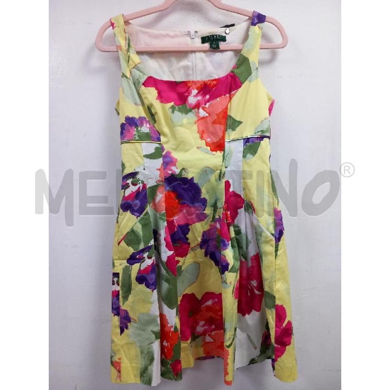 VESTITO D LAUREN RALPH LAUREN GIALLO FANTASIA FLOREALE | Mercatino dell'Usato Roma porta di roma 1