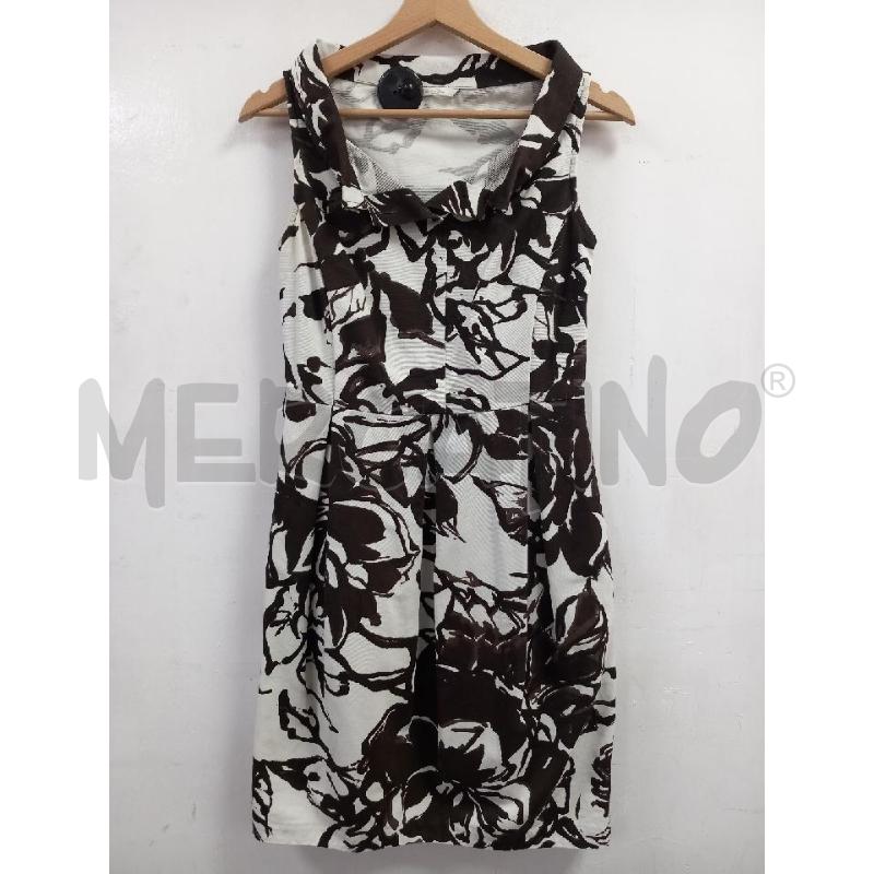 VESTITO D MASSIMO DUTTI BIANCO FANTASIA MARRONE | Mercatino dell'Usato Roma porta di roma 1