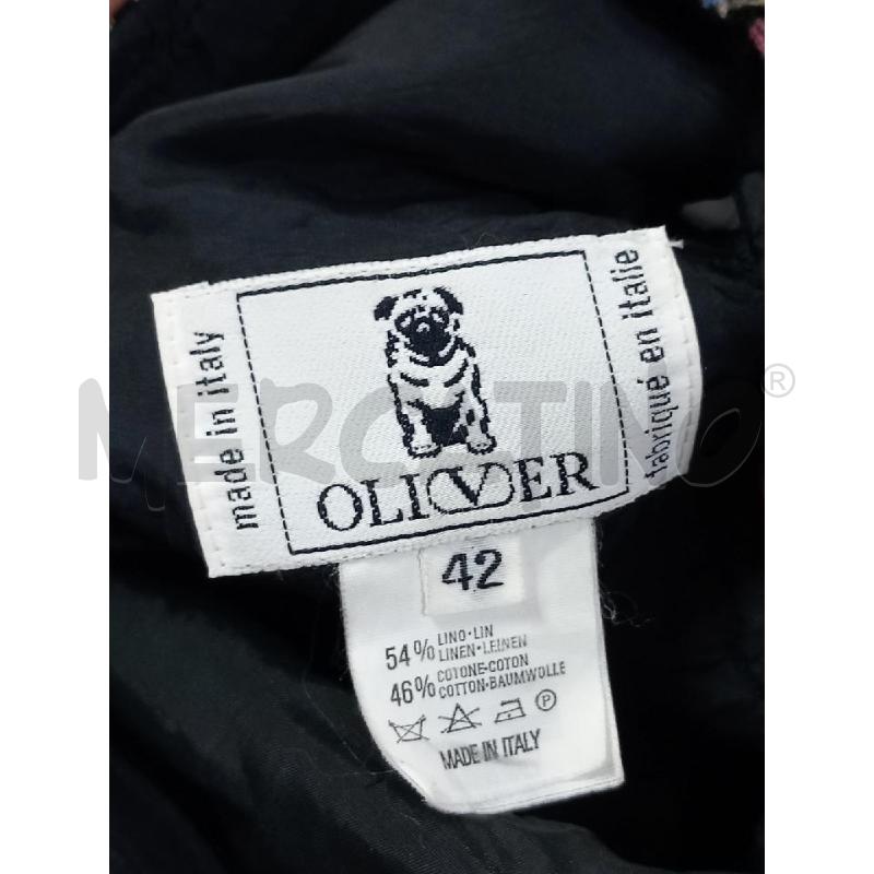 VESTITO D OLIVER NERO FANTASIA FLOREALE LINO MISTO COTONE | Mercatino dell'Usato Roma porta di roma 3