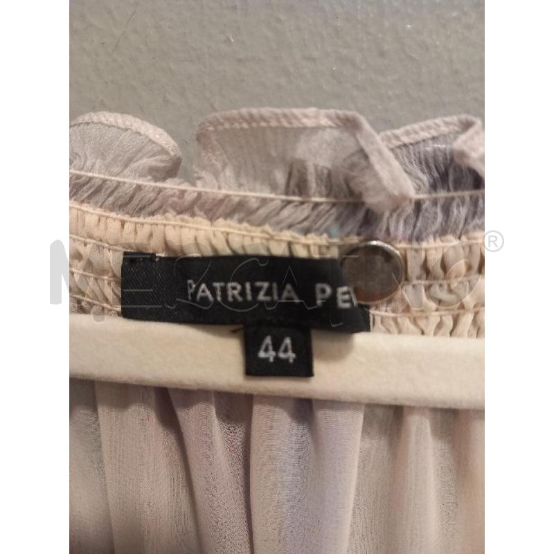 VESTITO D PATRIZIA PEPE BEIGE FIORI VIOLA PURA SETA | Mercatino dell'Usato Roma porta di roma 2