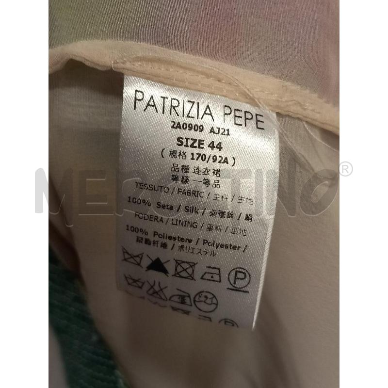 VESTITO D PATRIZIA PEPE BEIGE FIORI VIOLA PURA SETA | Mercatino dell'Usato Roma porta di roma 4