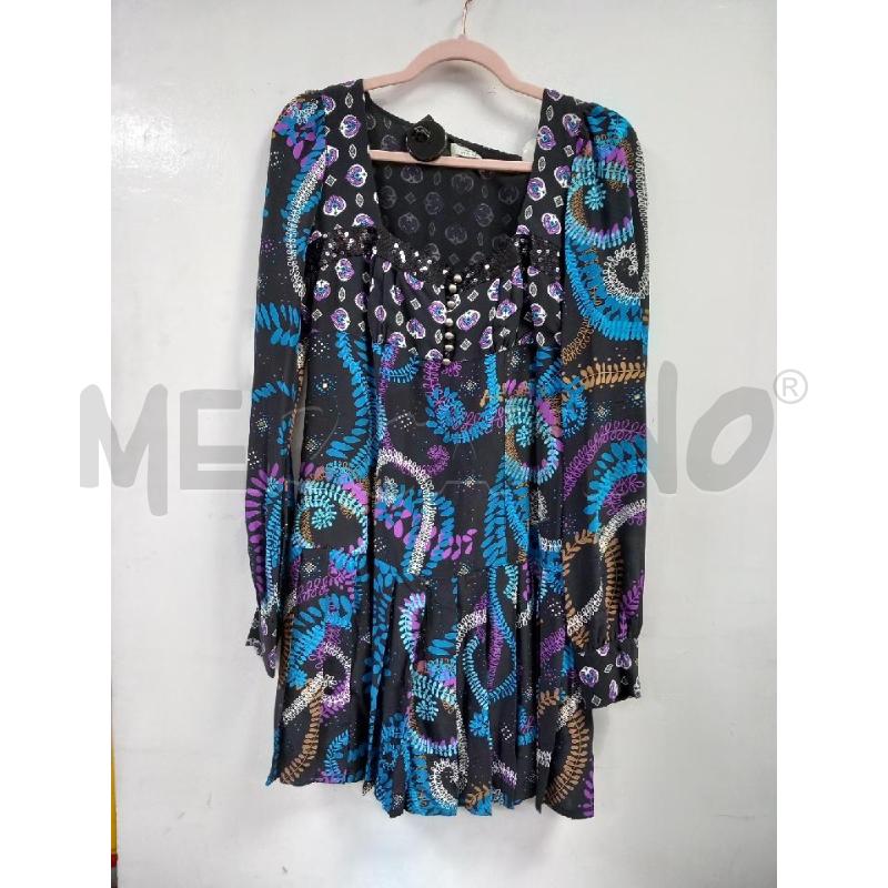 VESTITO D PINKO NERO FANTASIA BLU VIOLA | Mercatino dell'Usato Roma porta di roma 1