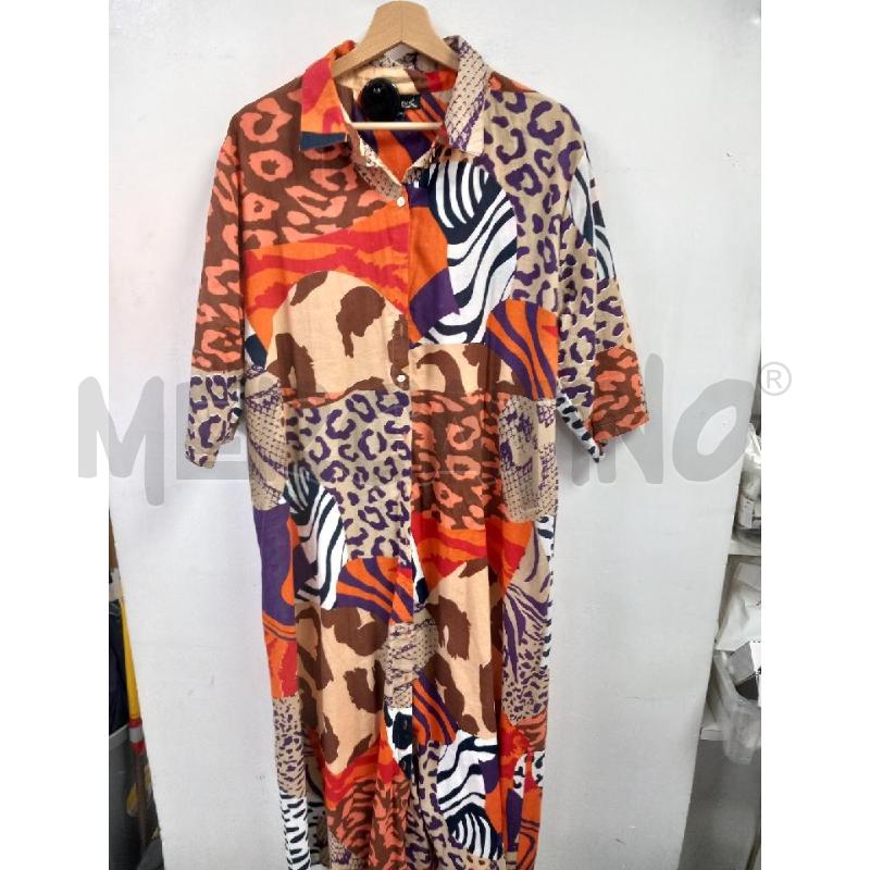 VESTITO D POSITANO ARANCIO MACULATO BEIGE VIOLA | Mercatino dell'Usato Roma porta di roma 1