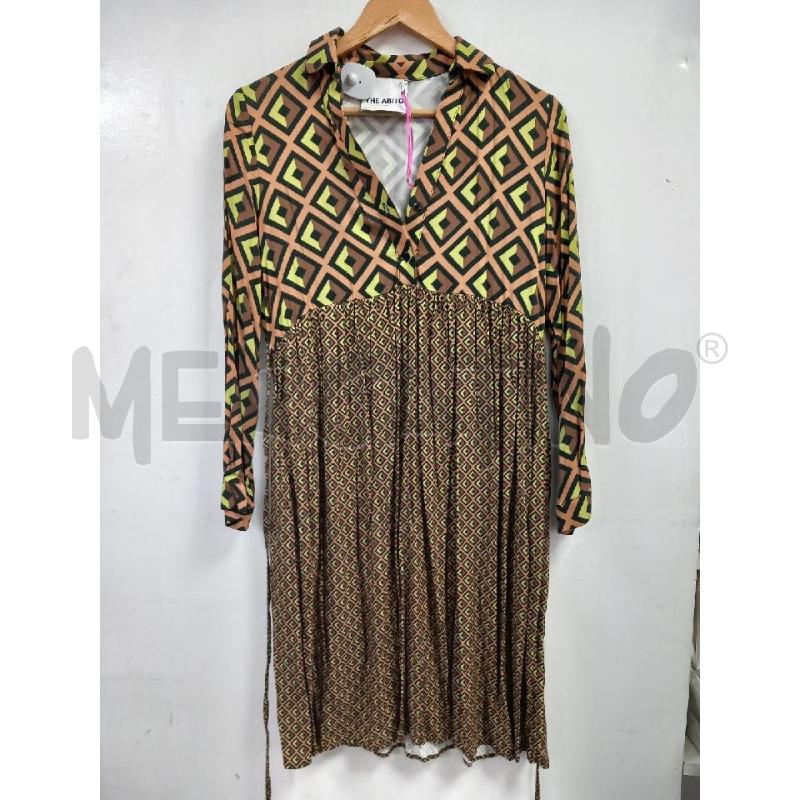 VESTITO D THE ABITO ARANCIO FANTASIA GEOMETRICA | Mercatino dell'Usato Roma porta di roma 1
