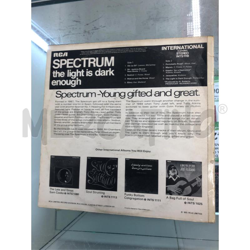 33/G VINILE SPECTRUM THE LIGHT IS DARK ENOUGH | Mercatino dell'Usato Roma somalia 2