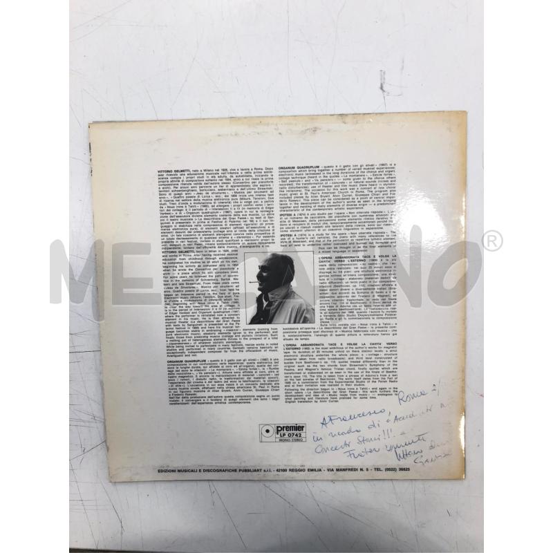33/G VINILE VITTORIO GELMETTI ORGANUM QUADRUPLUM CON DEDICA | Mercatino dell'Usato Roma somalia 2