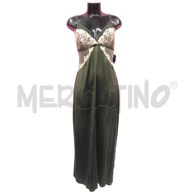 ABITO SOTTOVESTE DONNA  LA PERLA VERDE SETA PIZZO ROSA  | Mercatino dell'Usato Roma somalia 1
