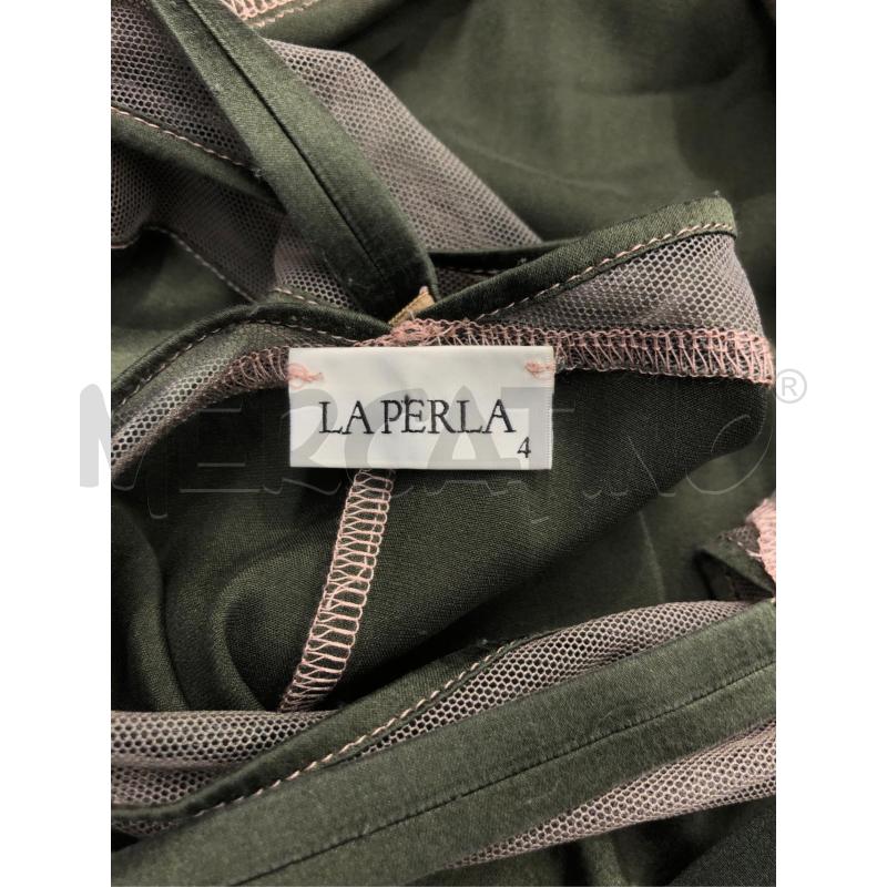 ABITO SOTTOVESTE DONNA  LA PERLA VERDE SETA PIZZO ROSA  | Mercatino dell'Usato Roma somalia 5