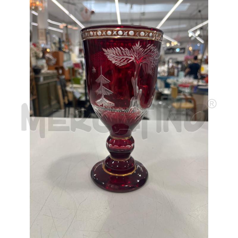 BICCHIERE CRISTALLO ROSSO PICCOLO  | Mercatino dell'Usato Roma somalia 2
