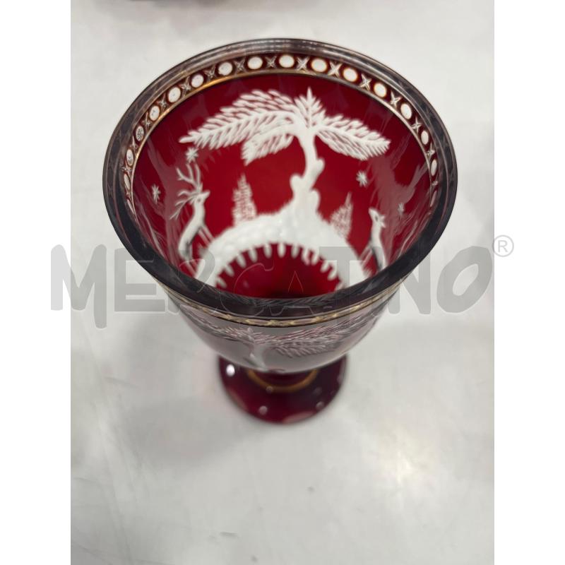 BICCHIERE CRISTALLO ROSSO PICCOLO  | Mercatino dell'Usato Roma somalia 3