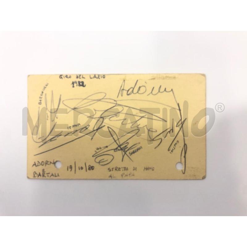 BIGLIETTO AUTOGRAFI CICLISMO BARTALI ADORNI SARONNI CONTINI BARONCHELLI VANDI | Mercatino dell'Usato Roma somalia 1