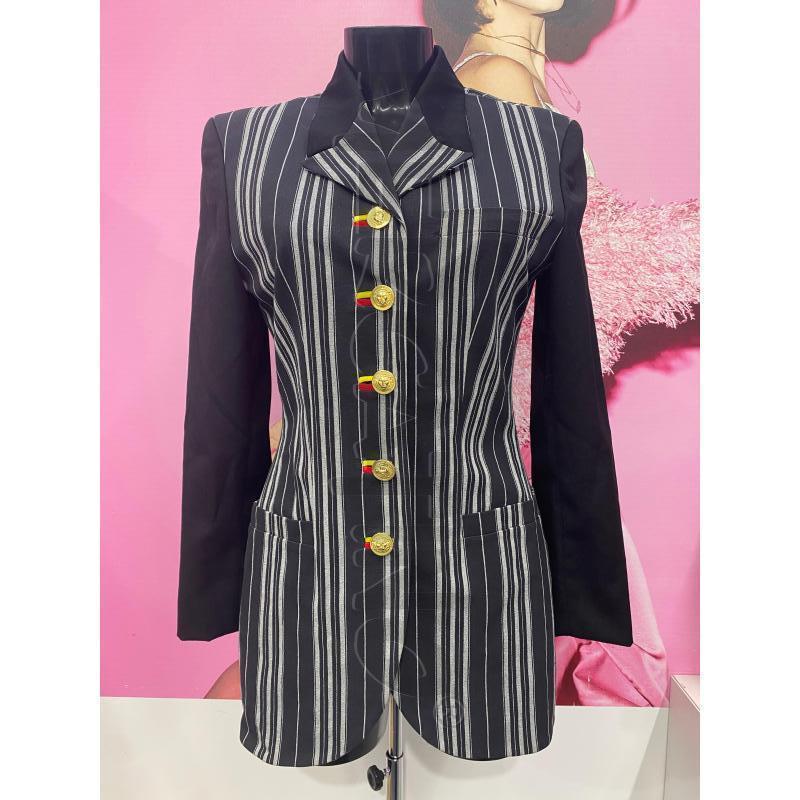 BLAZER DONNA VERSUS GIANNI VERSACE NERO BIANCO MULTICOLOR BOT  | Mercatino dell'Usato Roma somalia 1