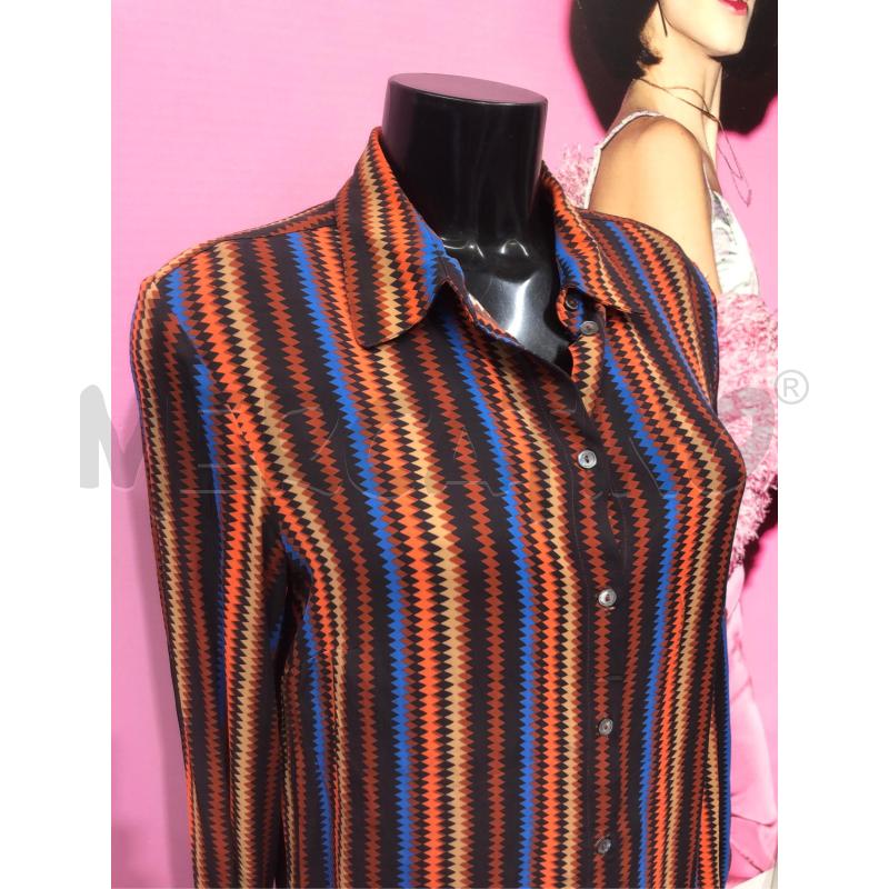 BLUSA DONNA ATTIC AND BARN ARANCIO RIGHE MARRON AZZURR  | Mercatino dell'Usato Roma somalia 2