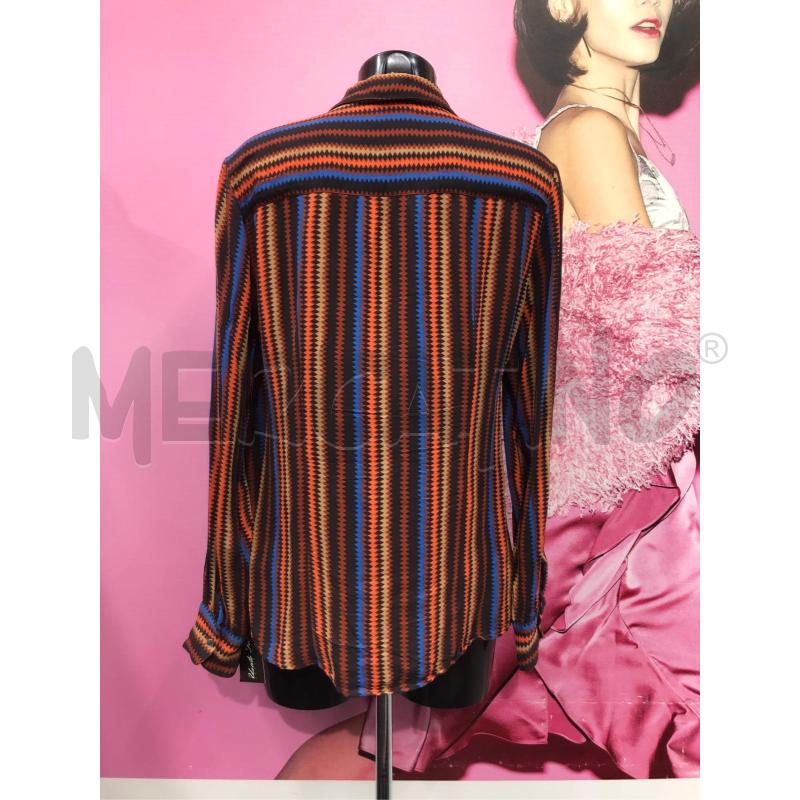 BLUSA DONNA ATTIC AND BARN ARANCIO RIGHE MARRON AZZURR  | Mercatino dell'Usato Roma somalia 4