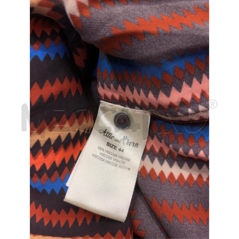 BLUSA DONNA ATTIC AND BARN ARANCIO RIGHE MARRON AZZURR  | Mercatino dell'Usato Roma somalia 5