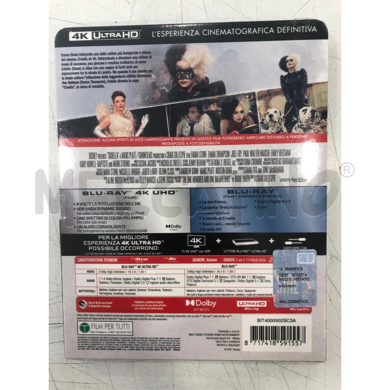BLU RAY 4K CRUDELIA STEELBOOK SIGILLATO | Mercatino dell'Usato Roma somalia 2