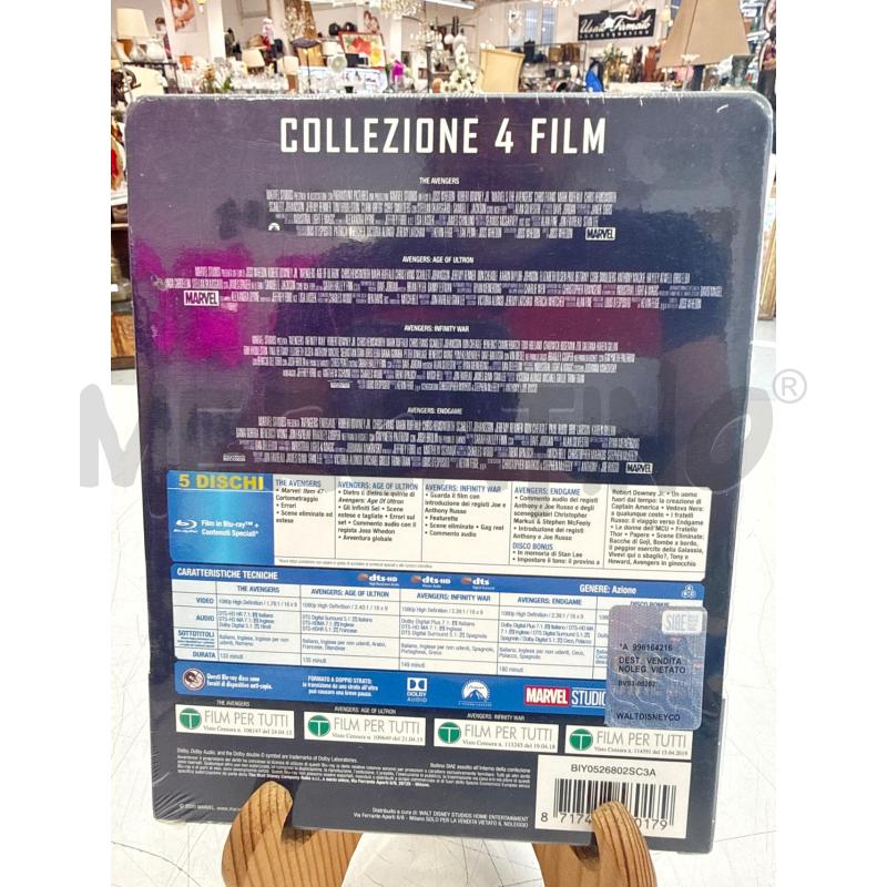 BLU RAY STEELBOOK AVENGERS SAGA 4 FILM | Mercatino dell'Usato Roma somalia 2