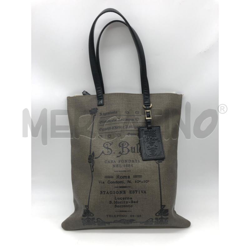 BORSA DONNA BULGARI MARRONE SCRITTE | Mercatino dell'Usato Roma somalia 1