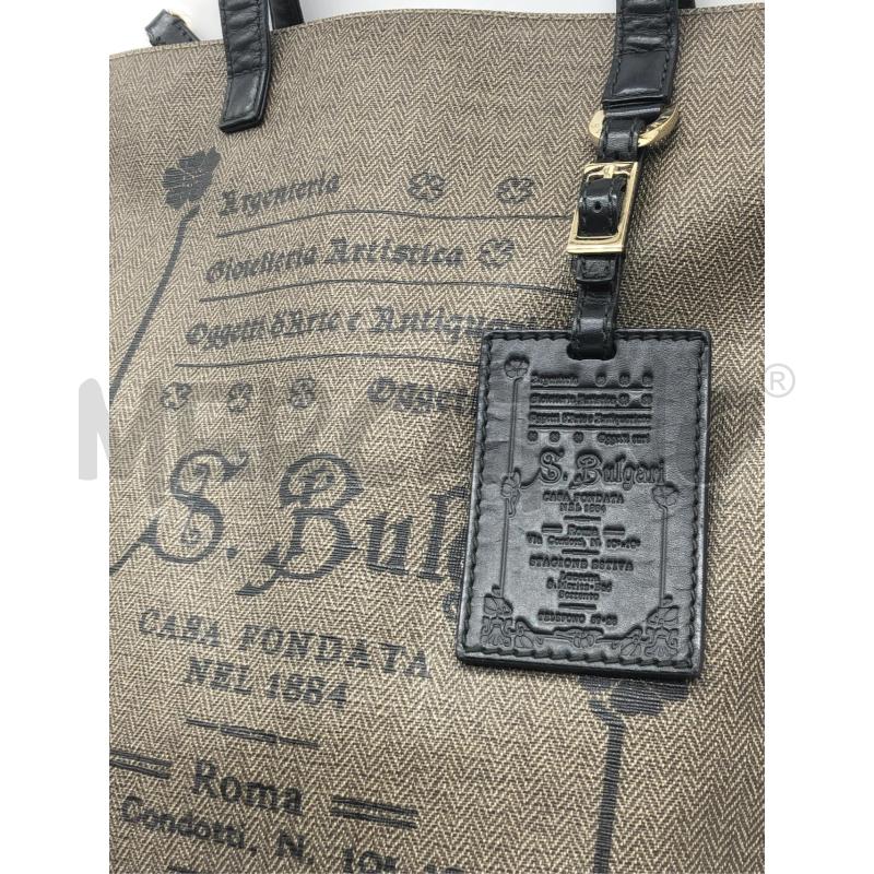 BORSA DONNA BULGARI MARRONE SCRITTE | Mercatino dell'Usato Roma somalia 2