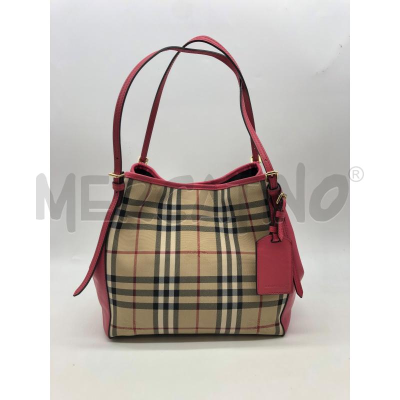 BORSA DONNA BURBERRY BEIGE FUCSIA | Mercatino dell'Usato Roma somalia 1