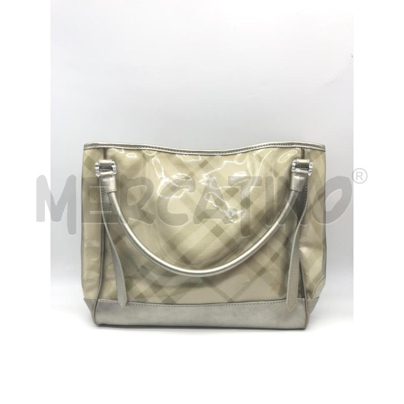 BORSA DONNA BURBERRY BEIGE QUADRO VERNICE  | Mercatino dell'Usato Roma somalia 1