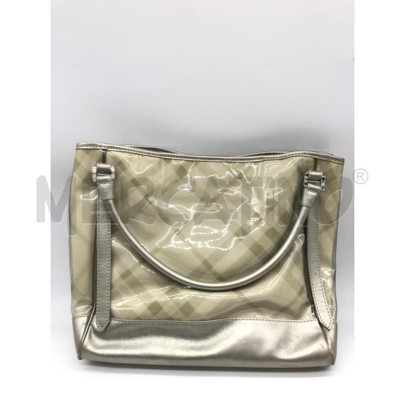 BORSA DONNA BURBERRY BEIGE QUADRO VERNICE  | Mercatino dell'Usato Roma somalia 2