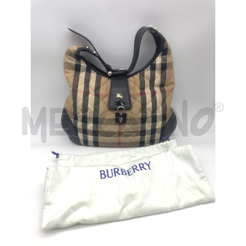 BORSA DONNA BURBERRY BEIGE TESSUTO PROFIL PELLE  | Mercatino dell'Usato Roma somalia 1