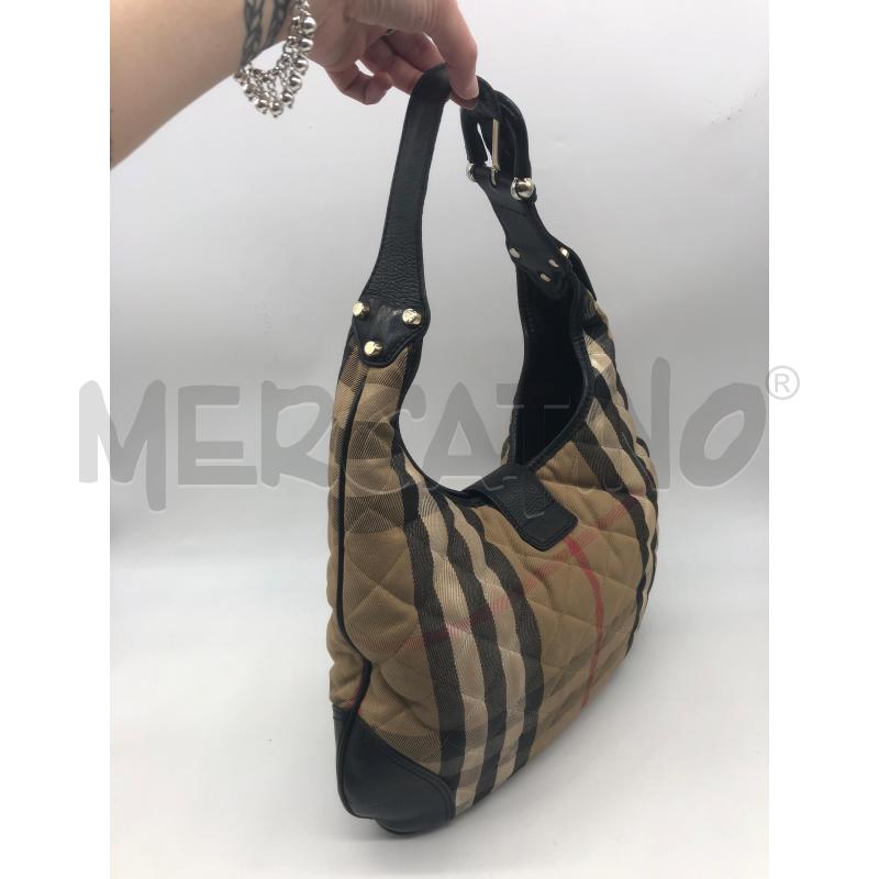 BORSA DONNA BURBERRY BEIGE TESSUTO PROFIL PELLE  | Mercatino dell'Usato Roma somalia 2