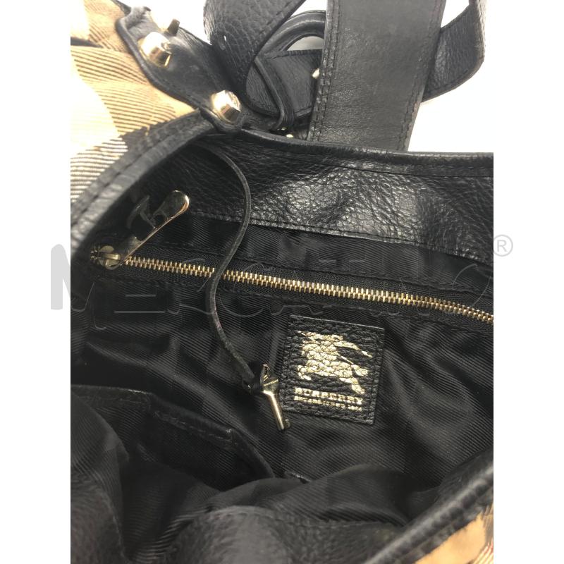 BORSA DONNA BURBERRY BEIGE TESSUTO PROFIL PELLE  | Mercatino dell'Usato Roma somalia 5