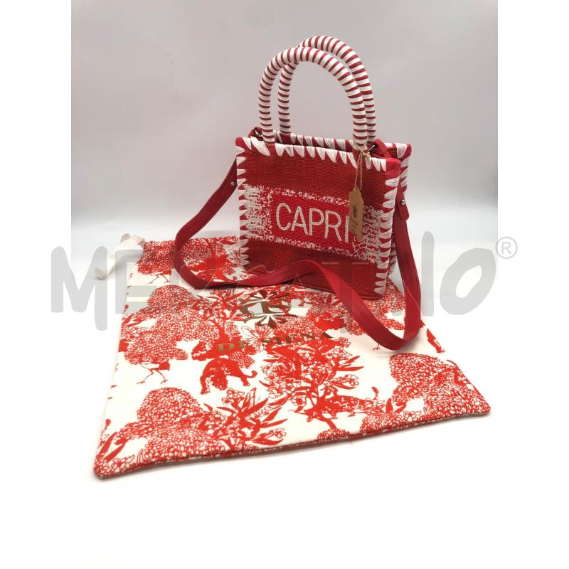 BORSA DONNA DE SIENA ROSSA BIANCA CAPRI NEW | Mercatino dell'Usato Roma somalia 1