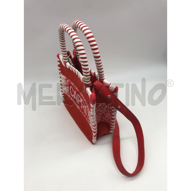 BORSA DONNA DE SIENA ROSSA BIANCA CAPRI NEW | Mercatino dell'Usato Roma somalia 4