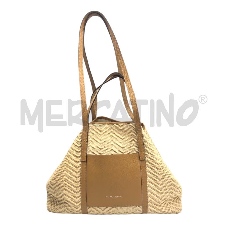 BORSA DONNA GIANNI CHIARINI RAFIA PROF PELLE MARRONE | Mercatino dell'Usato Roma somalia 1