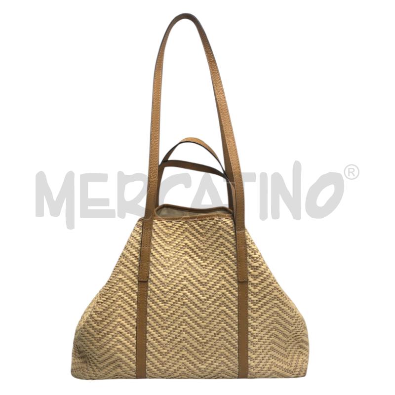 BORSA DONNA GIANNI CHIARINI RAFIA PROF PELLE MARRONE | Mercatino dell'Usato Roma somalia 2