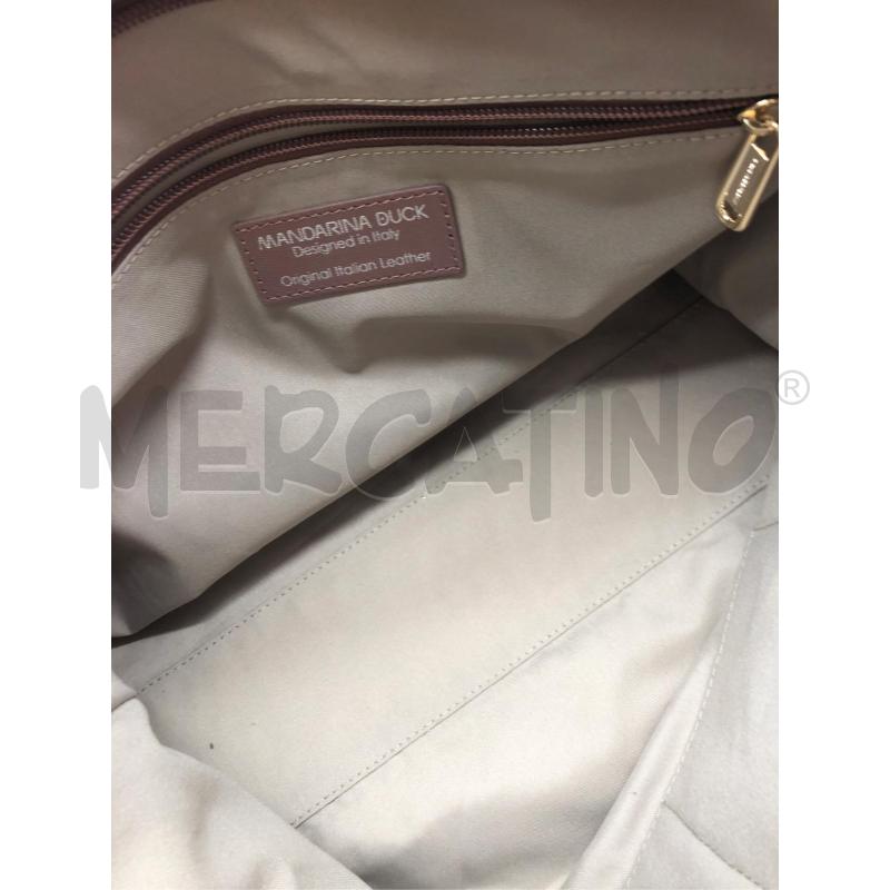 BORSA DONNA MANDARINA DUCK  ROSA ANTICO PELLE  | Mercatino dell'Usato Roma somalia 5