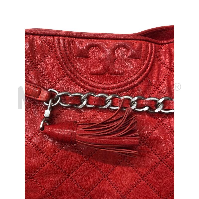 BORSA DONNA TORY BURCH ROSSA TRAPUNTATA TOTE  | Mercatino dell'Usato Roma somalia 3