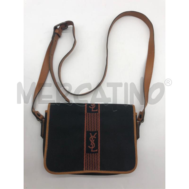 BORSA DONNA YVES SAINT LAURENT NERA TESSUTO BORDO MARRONE  | Mercatino dell'Usato Roma somalia 1