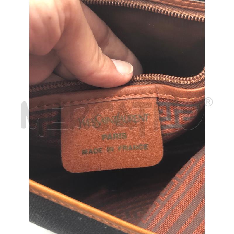 BORSA DONNA YVES SAINT LAURENT NERA TESSUTO BORDO MARRONE  | Mercatino dell'Usato Roma somalia 3