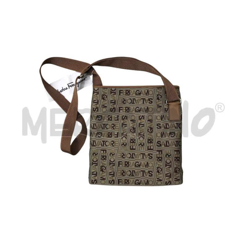 BORSELLO SALVATORE FERRAGAMO BEIGE TESSUTO PROFIL PELLE  | Mercatino dell'Usato Roma somalia 2