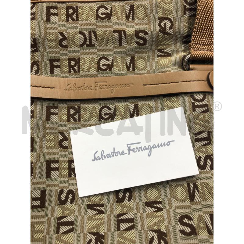 BORSELLO SALVATORE FERRAGAMO BEIGE TESSUTO PROFIL PELLE  | Mercatino dell'Usato Roma somalia 3
