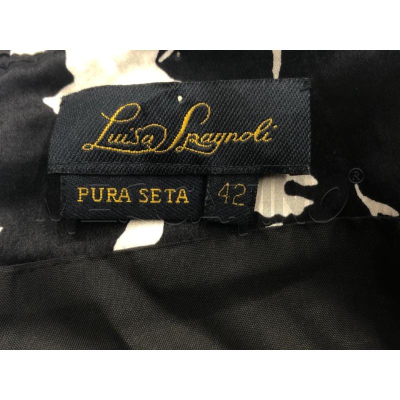 CANOTTA DONNA LUISA SPAGNOLI NERO FANT BEIGE SETA | Mercatino dell'Usato Roma somalia 5