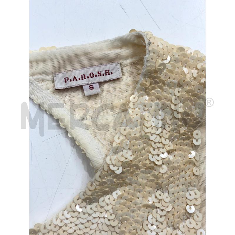 CANOTTA DONNA PAROSH BEIGE PAILLETTES  | Mercatino dell'Usato Roma somalia 4