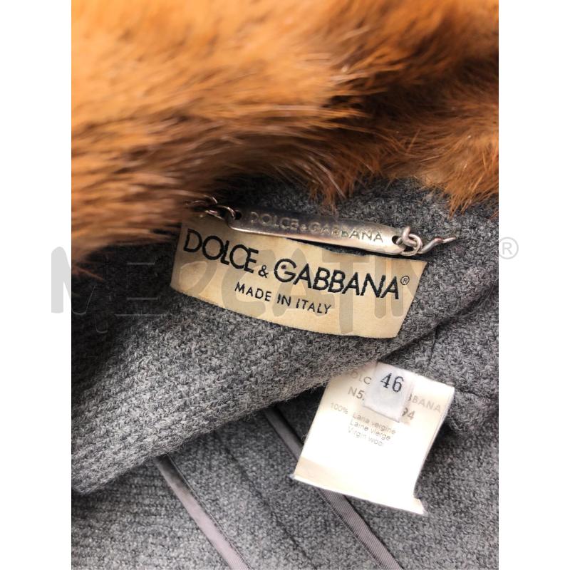 CAPPOTTO DONNA DOLCE&GABBANA GRIGIO COLLO VISONE | Mercatino dell'Usato Roma somalia 5
