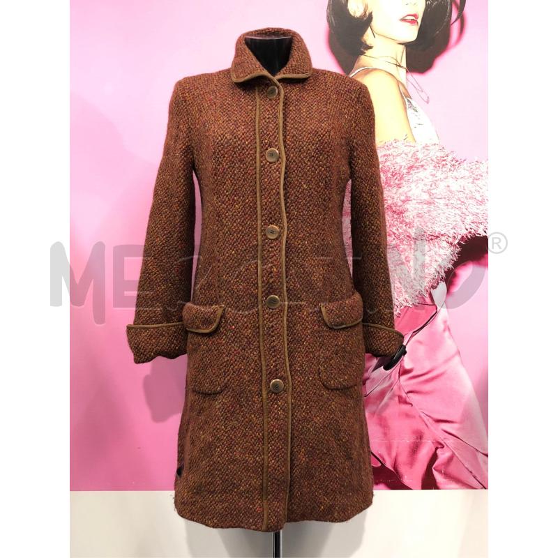 CAPPOTTO DONNA MAX MARA MARRONE MELANGE PROFILI PELLE  | Mercatino dell'Usato Roma somalia 1