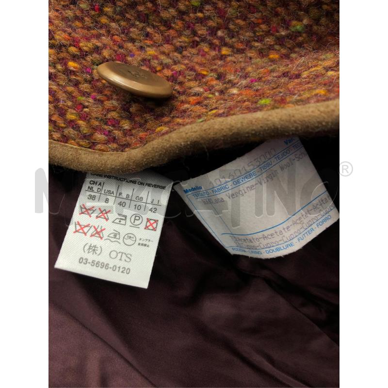 CAPPOTTO DONNA MAX MARA MARRONE MELANGE PROFILI PELLE  | Mercatino dell'Usato Roma somalia 5