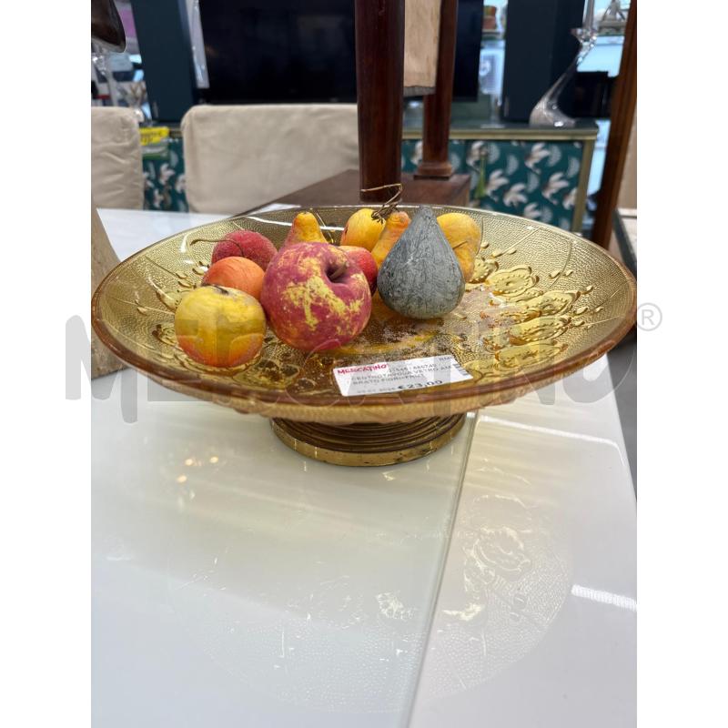 CENTROTAVOLA VETRO AMBRATO FIORI+FRUTTA | Mercatino dell'Usato Roma somalia 2
