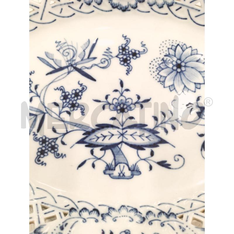 CESTINO MEISSEN BORDO TRAFORATO OVALE DECORI BLU | Mercatino dell'Usato Roma somalia 2
