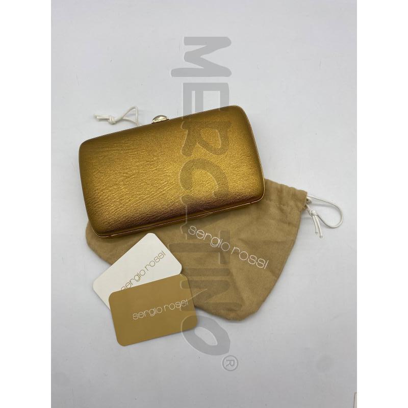 CLUTCH SERGIO ROSSI BRONZATA PELLE  | Mercatino dell'Usato Roma somalia 1