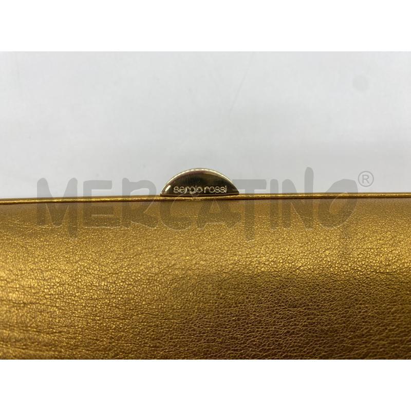 CLUTCH SERGIO ROSSI BRONZATA PELLE  | Mercatino dell'Usato Roma somalia 2